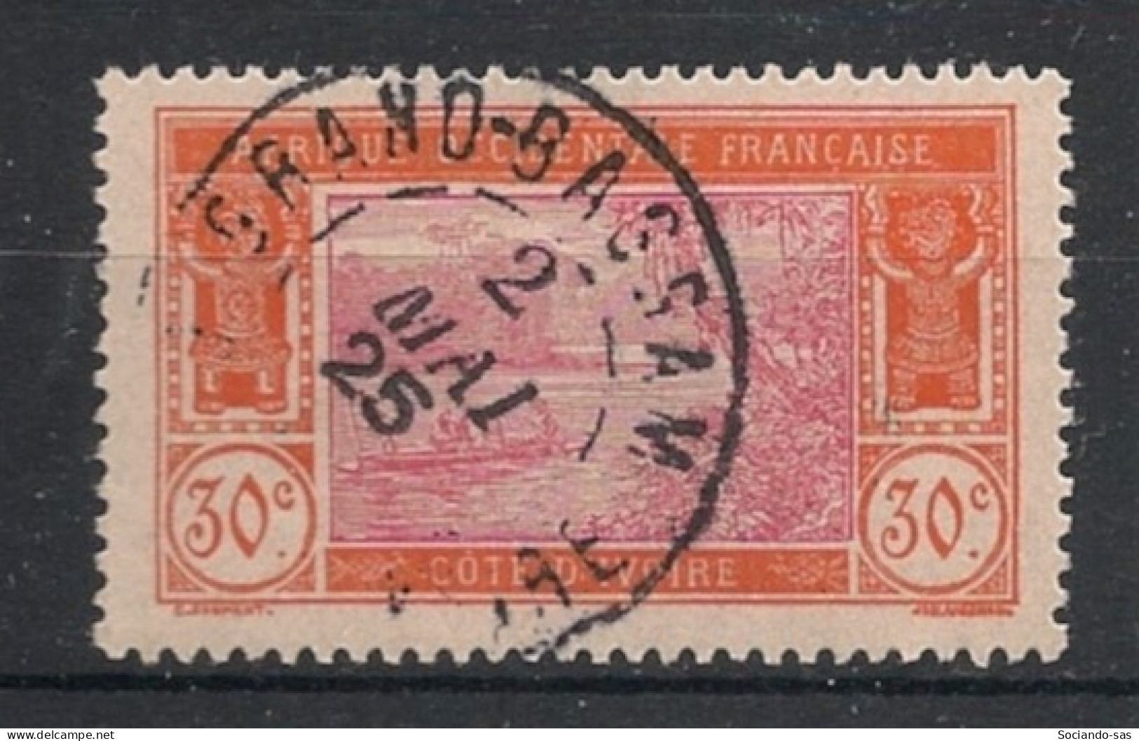 COTE D'IVOIRE - 1922-28 - N°YT. 66 - Lagune Ebrié 30c Rouge-orange - Oblitéré / Used - Gebruikt