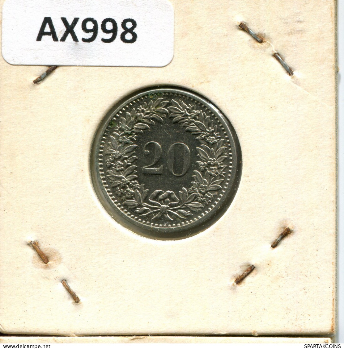 20 RAPPEN 1974 SUIZA SWITZERLAND Moneda #AX998.3.E.A - Altri & Non Classificati