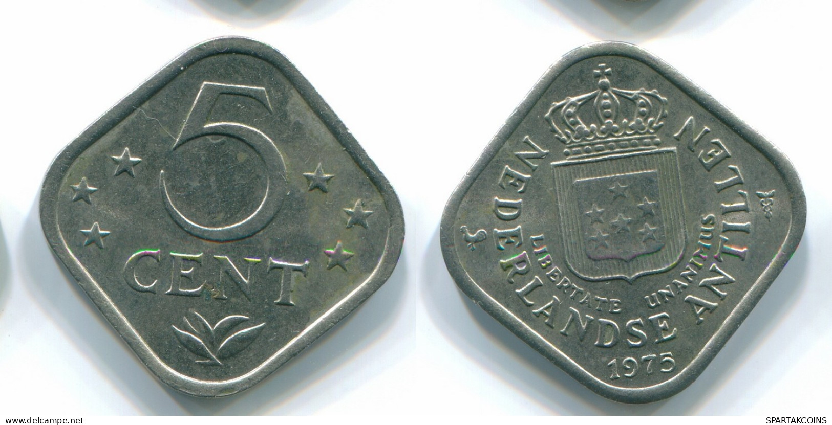5 CENTS 1975 NETHERLANDS ANTILLES Nickel Colonial Coin #S12231.U.A - Antilles Néerlandaises
