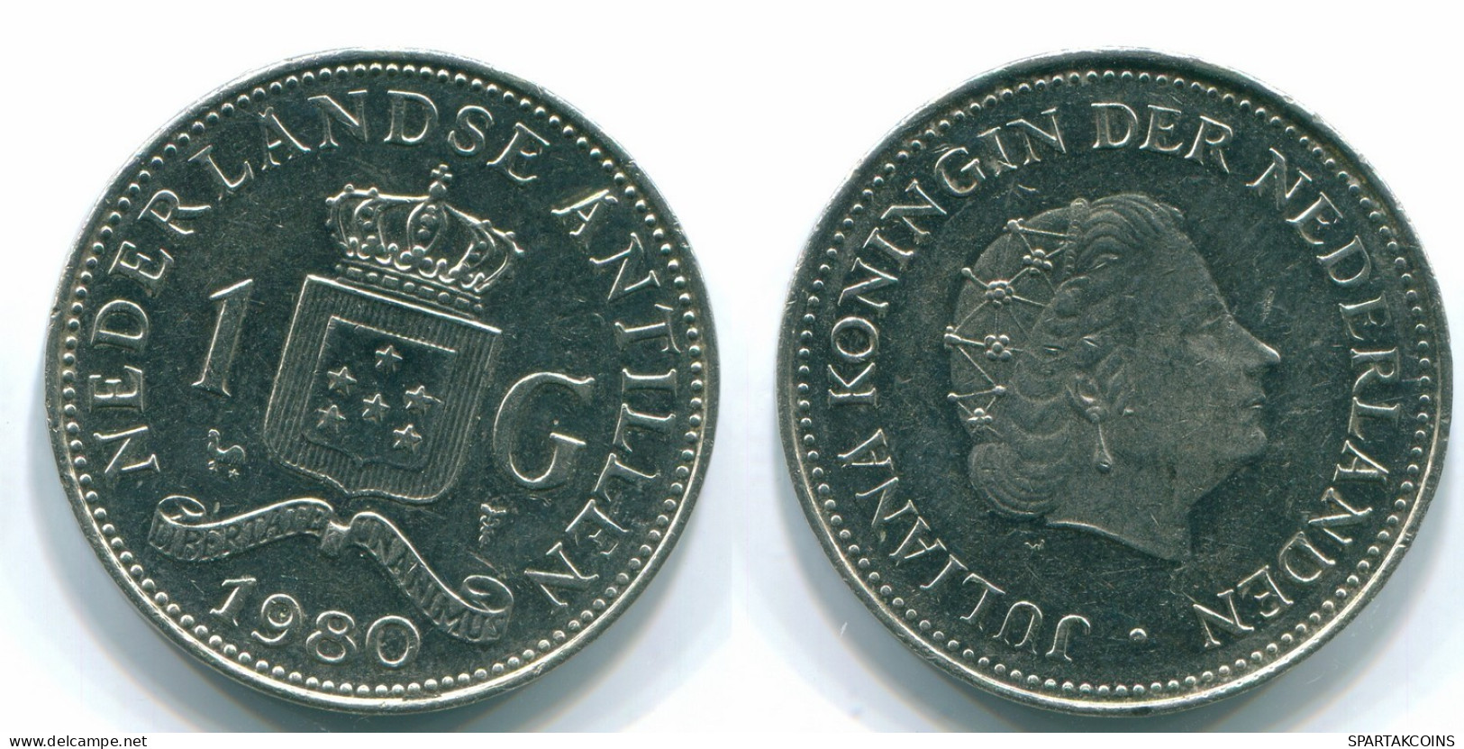 1 GULDEN 1980 ANTILLAS NEERLANDESAS Nickel Colonial Moneda #S12044.E.A - Antilles Néerlandaises