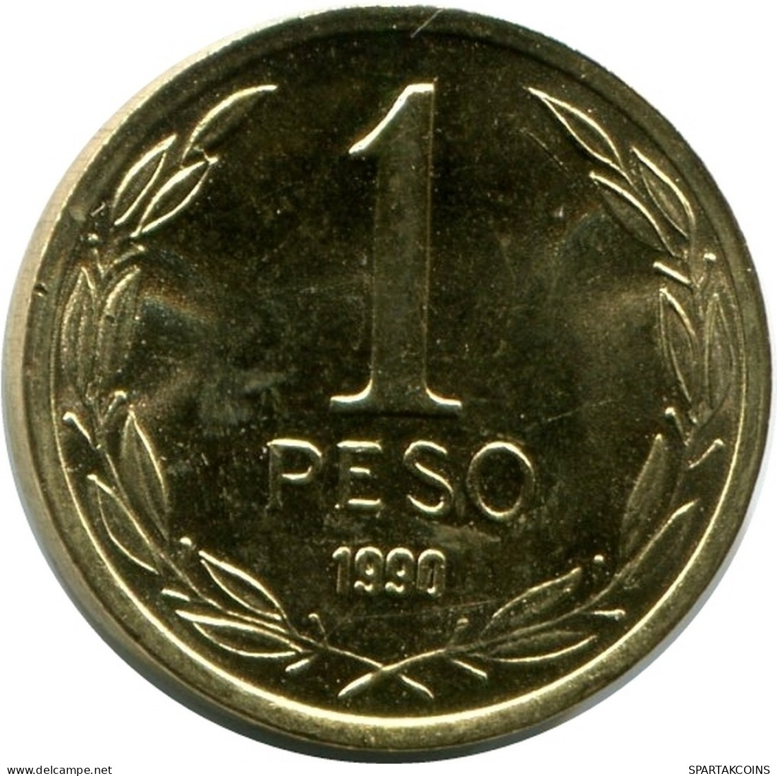 1 PESO 1990 CHILE UNC Coin #M10070.U.A - Chili