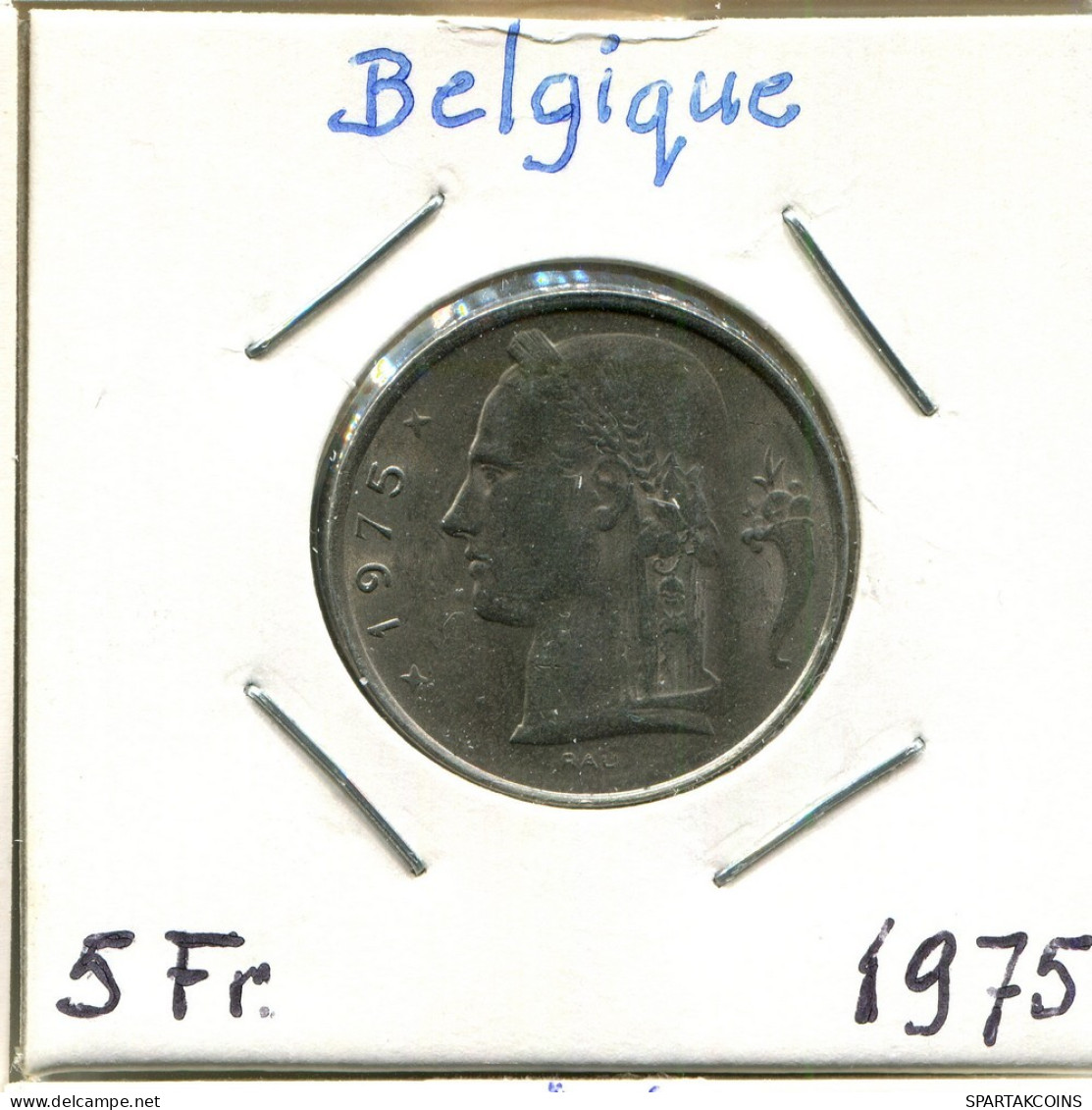 5 FRANCS 1975 Französisch Text BELGIEN BELGIUM Münze #BA612.D.A - 5 Frank