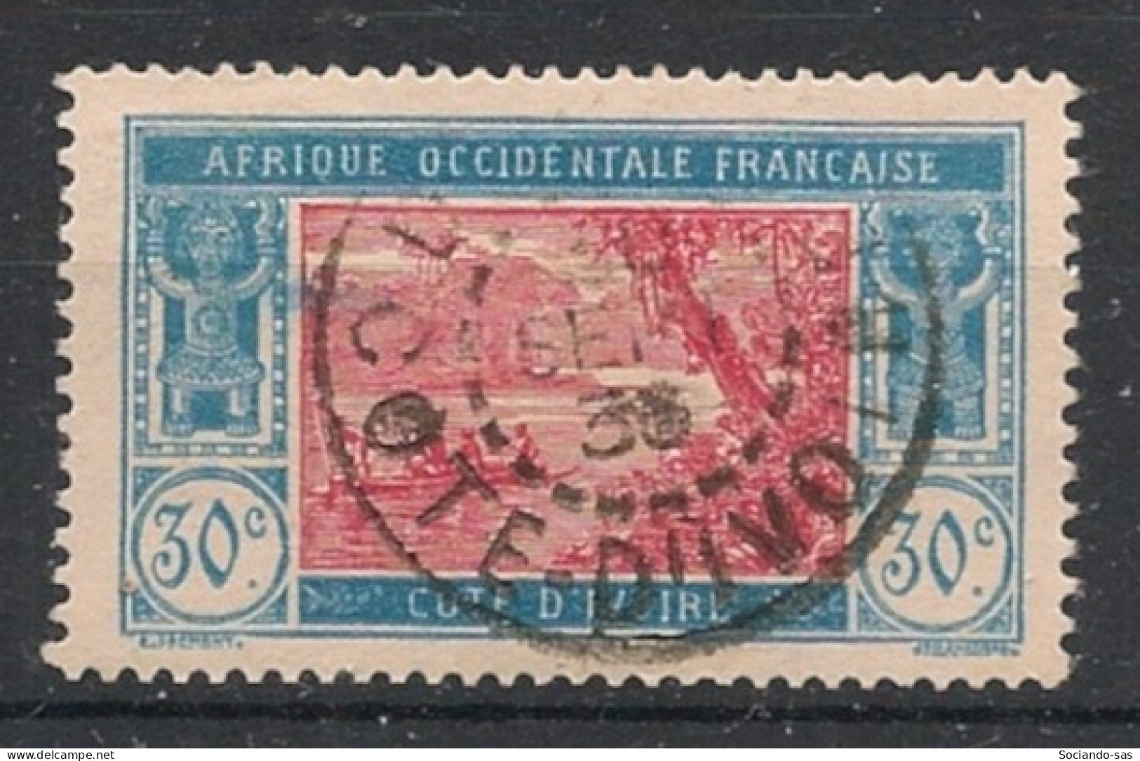 COTE D'IVOIRE - 1922-28 - N°YT. 67 - Lagune Ebrié 30c Bleu Et Rose - Oblitéré / Used - Oblitérés