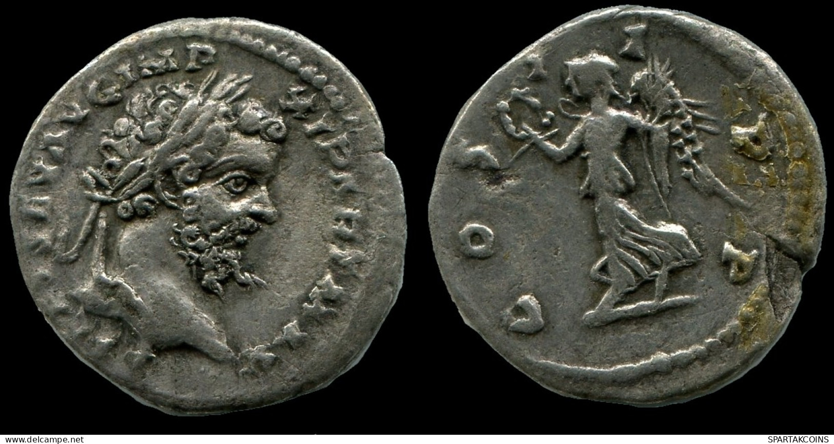 SEPTIMIUS SEVERUS AR DENARIUS AD 198-200 COS II P P - VICTORY #ANC12309.78.U.A - Die Severische Dynastie (193 / 235)
