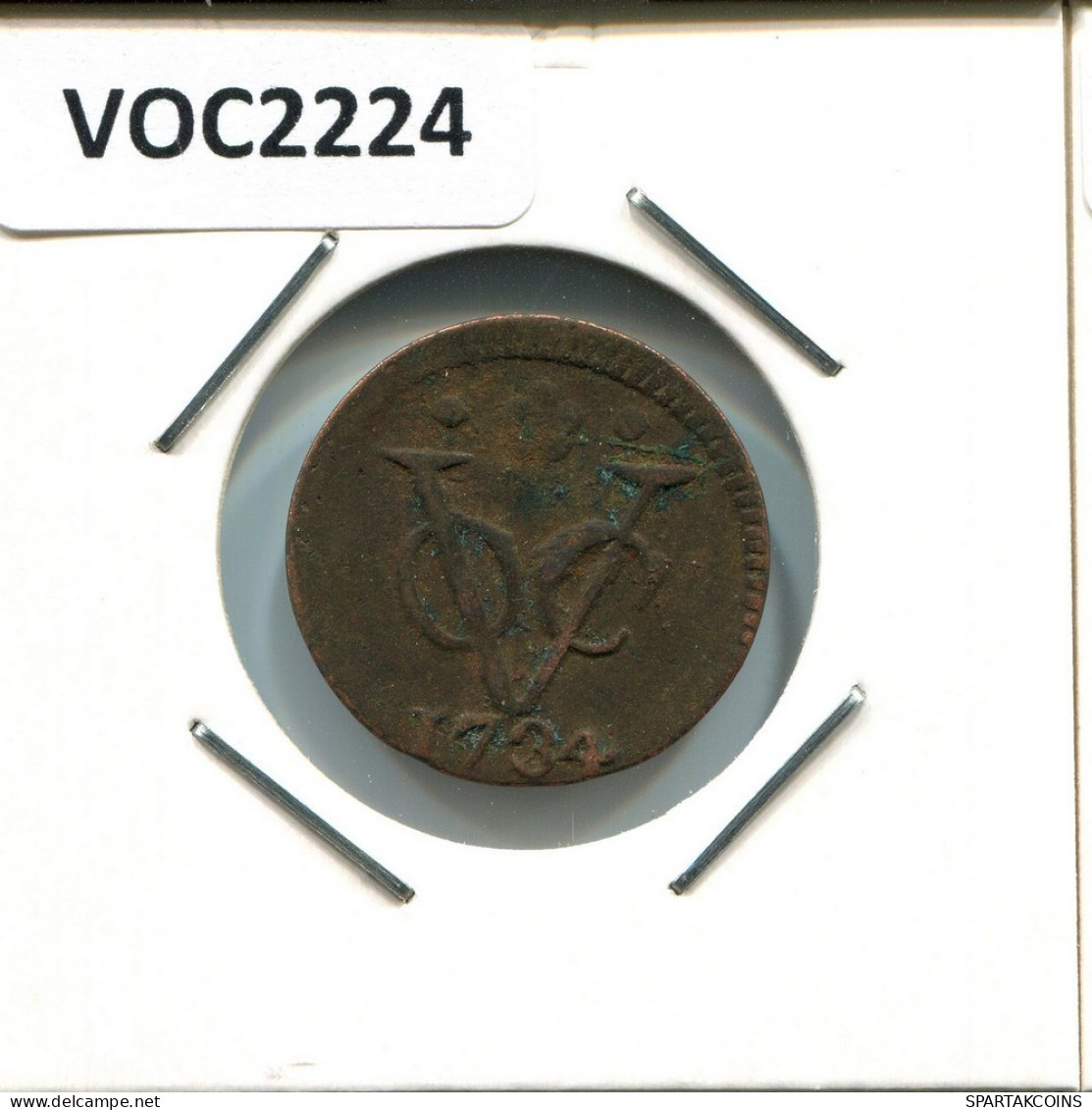 1734 HOLLAND VOC DUIT NIEDERLANDE OSTINDIEN NY COLONIAL PENNY #VOC2224.7.D.A - Niederländisch-Indien