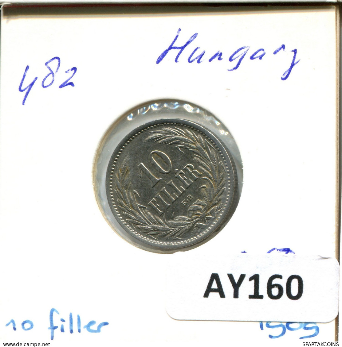 10 FILLER 1909 HONGRIE HUNGARY Pièce #AY160.2.F.A - Ungarn