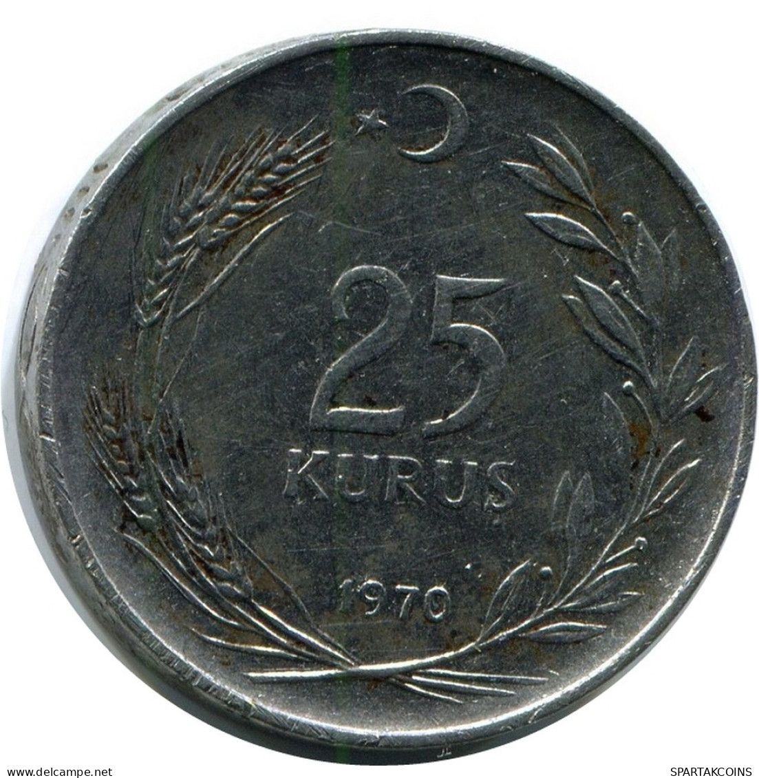25 KURUS 1970 TÜRKEI TURKEY Münze #AR244.D.A - Turkey