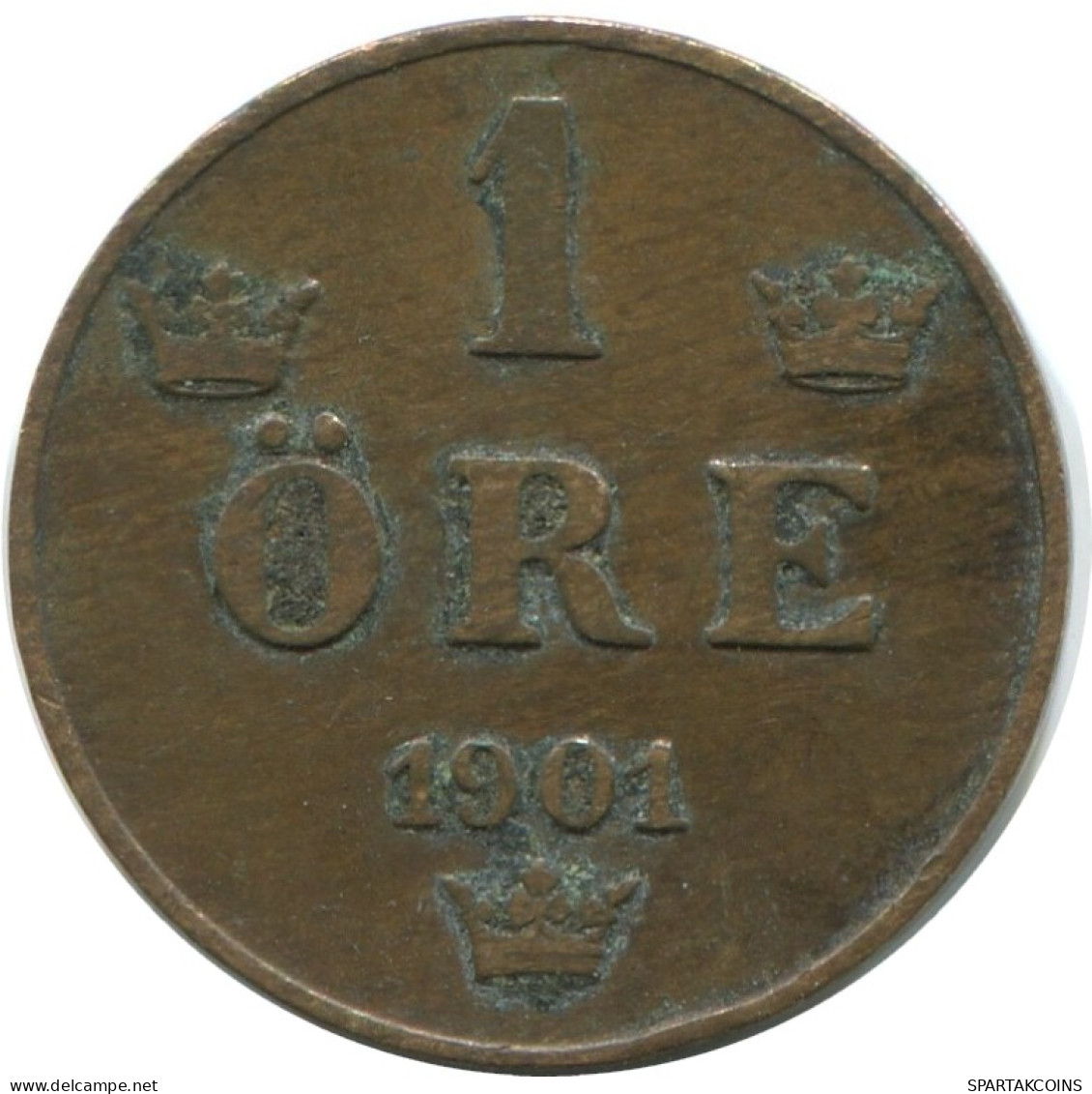 1 ORE 1901 SCHWEDEN SWEDEN Münze #AD348.2.D.A - Zweden