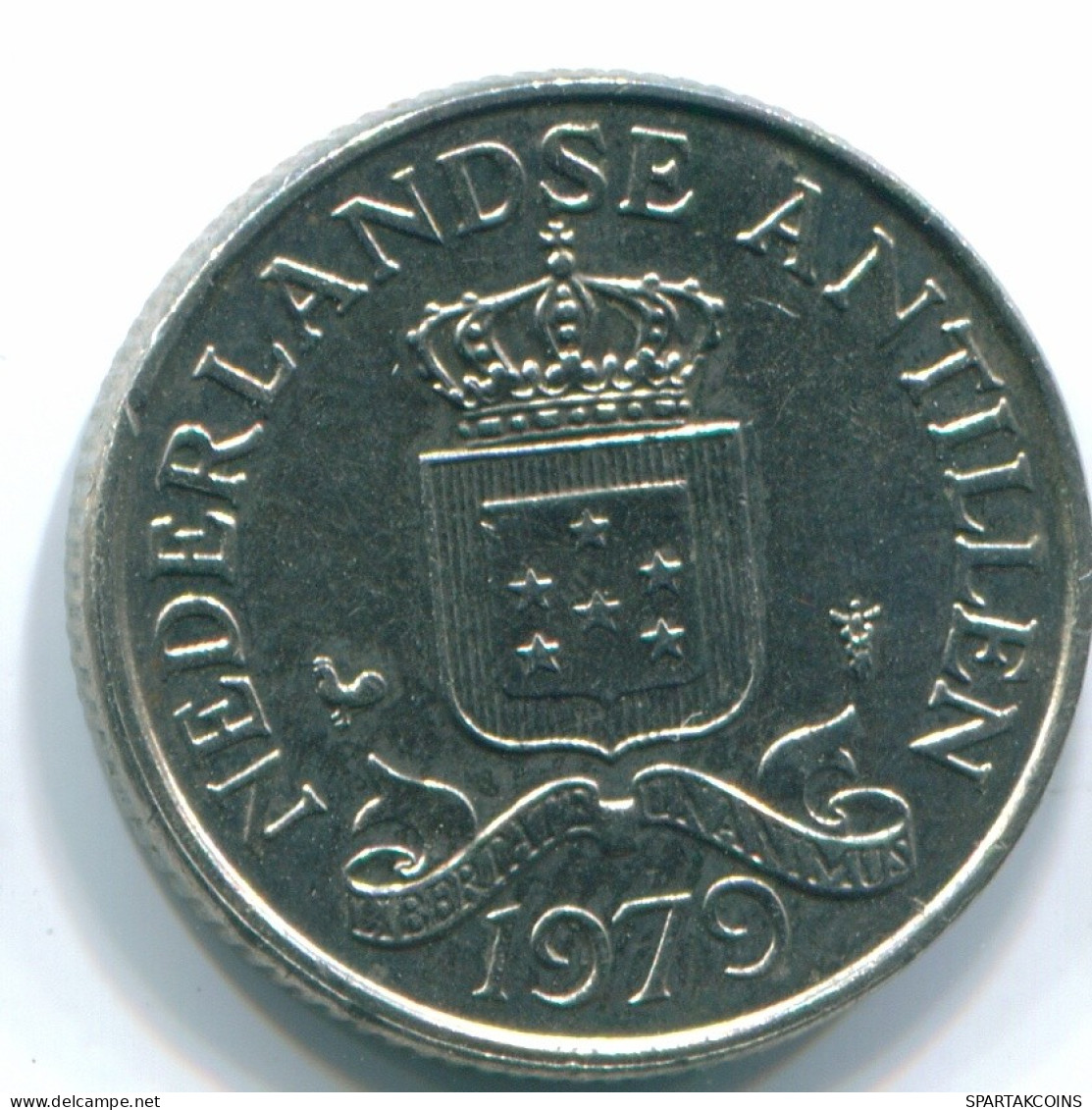 25 CENTS 1979 ANTILLAS NEERLANDESAS Nickel Colonial Moneda #S11648.E.A - Antilles Néerlandaises