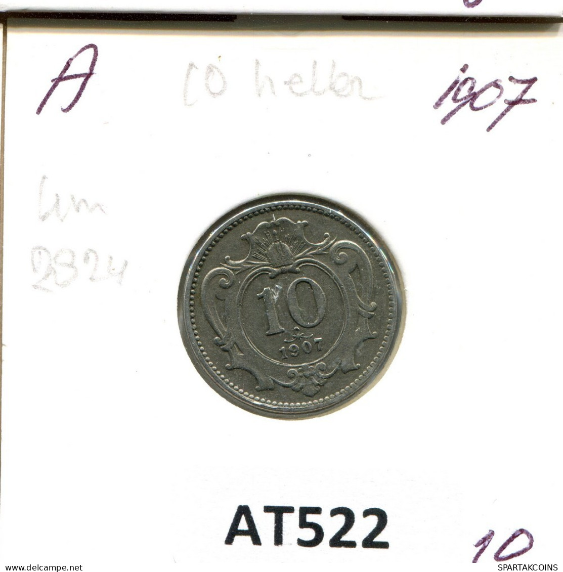 10 HELLER 1907 AUSTRIA Coin #AT522.U.A - Oostenrijk