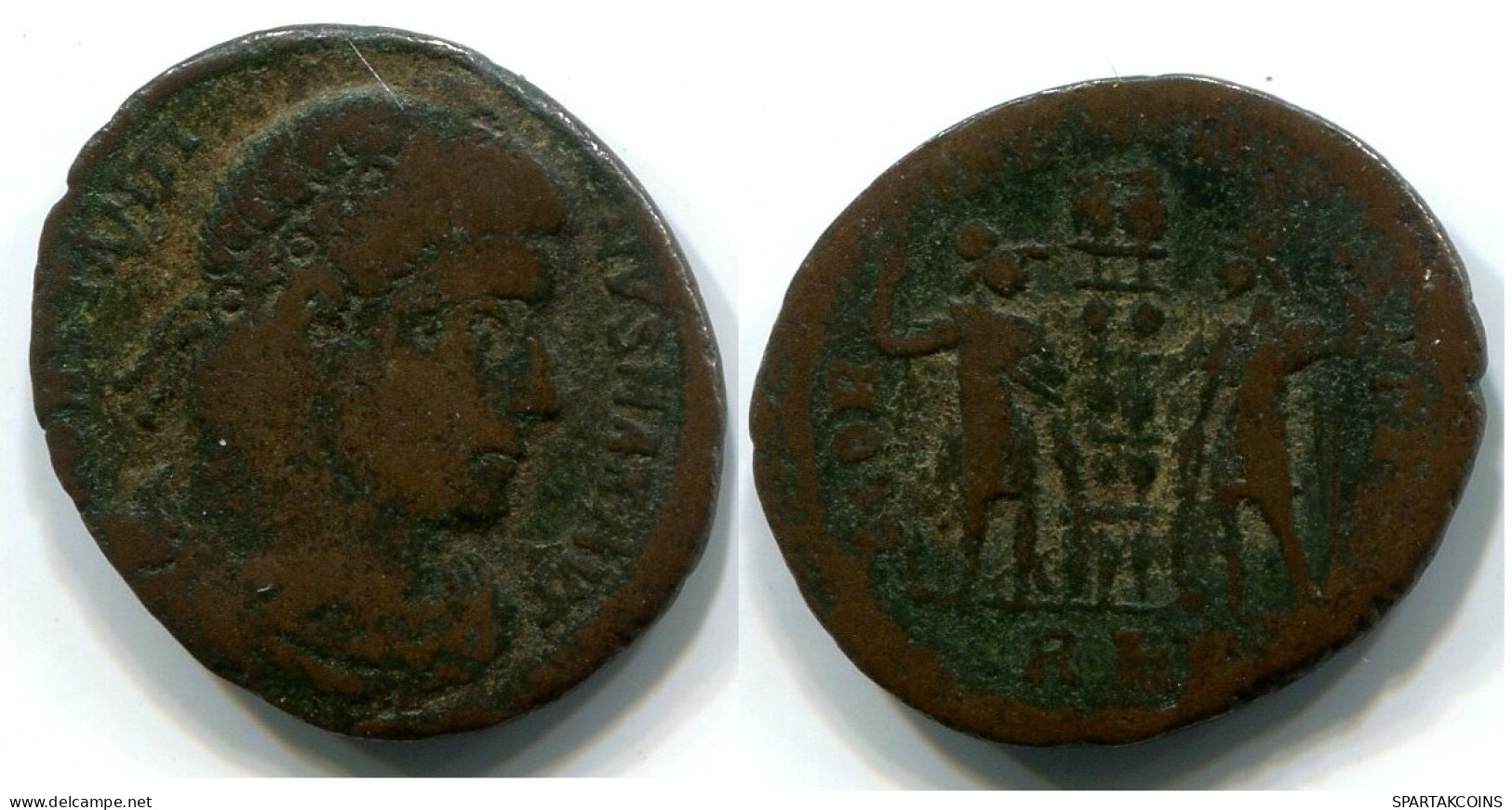 CONSTANTINE I Follis Treveri Mint 321 GLORIA EXERCITVS Two Sold. #ANC12445.16.U.A - El Impero Christiano (307 / 363)