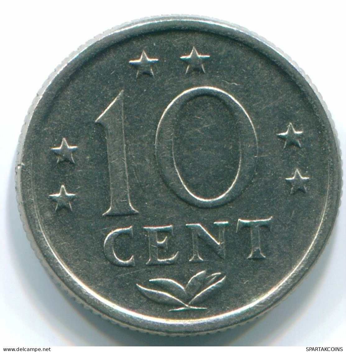 10 CENTS 1971 ANTILLES NÉERLANDAISES Nickel Colonial Pièce #S13422.F.A - Antille Olandesi