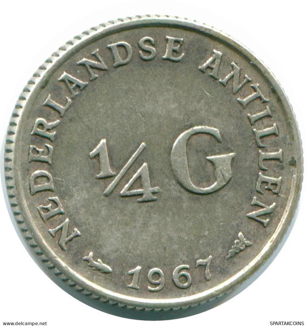 1/4 GULDEN 1967 NIEDERLÄNDISCHE ANTILLEN SILBER Koloniale Münze #NL11505.4.D.A - Niederländische Antillen