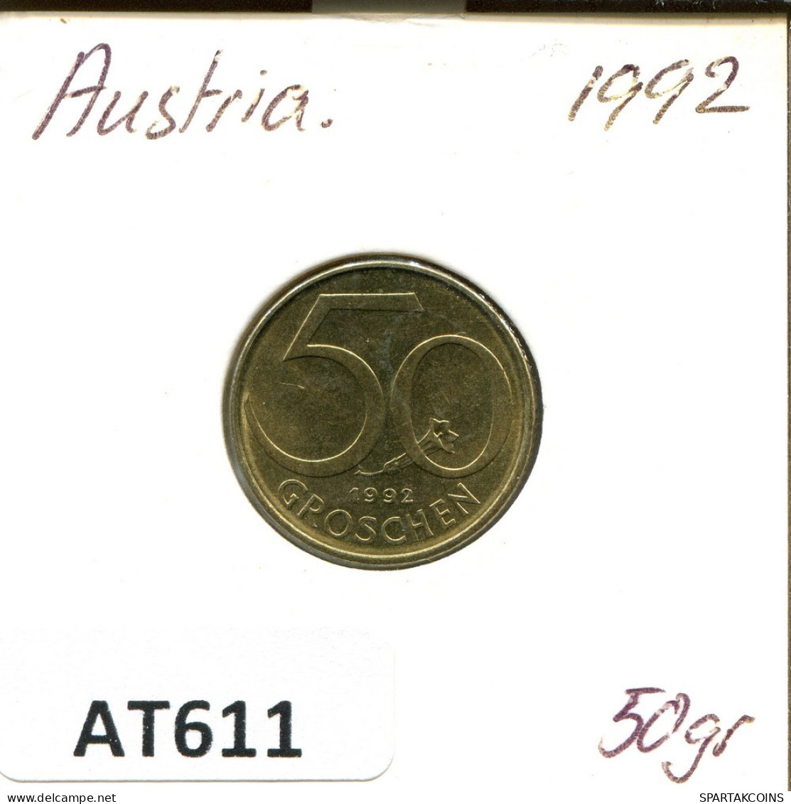 50 GROSCHEN 1992 ÖSTERREICH AUSTRIA Münze #AT611.D.A - Oesterreich