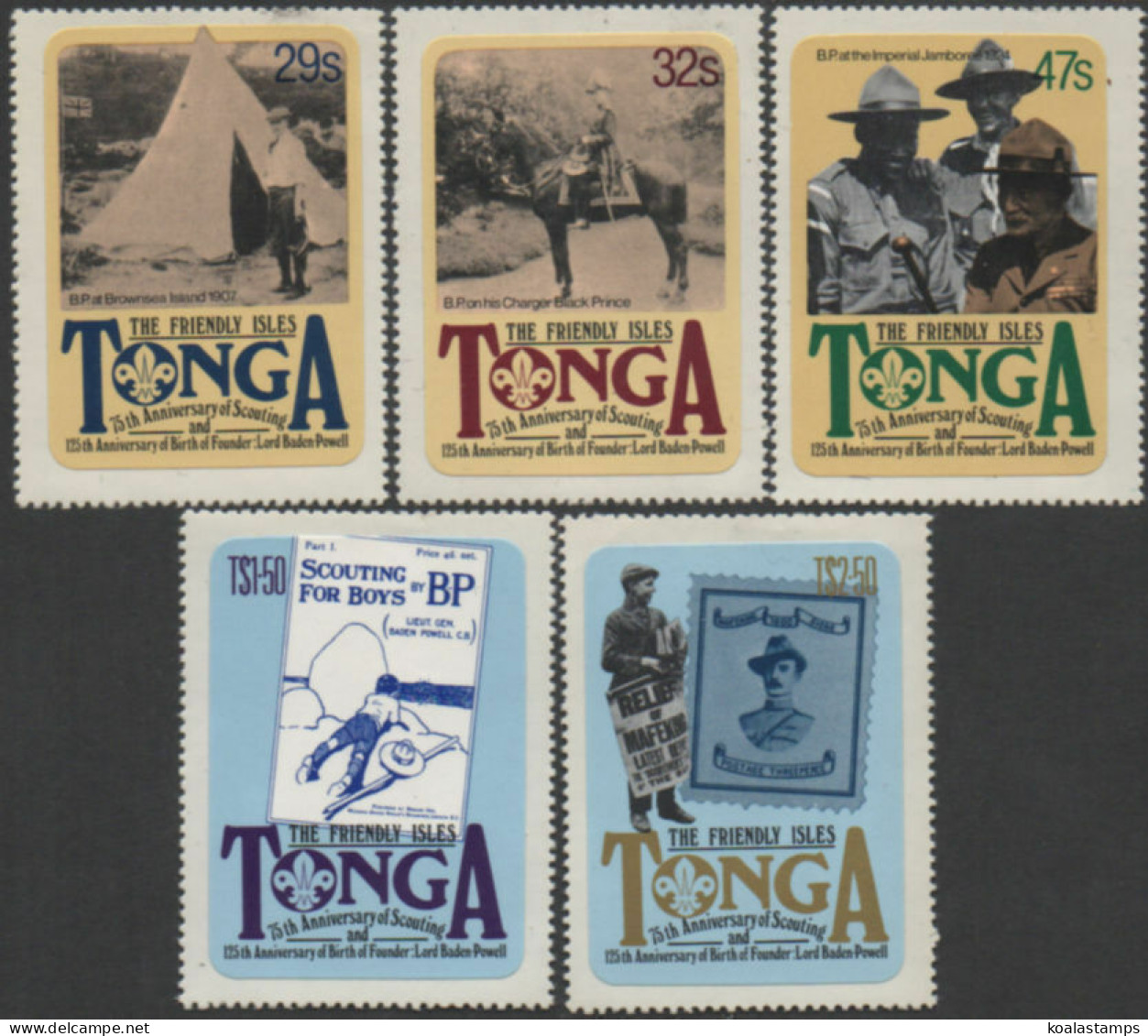 Tonga 1982 SG803-807 Boy Scout Movement And Lord Baden-Powell Set MNH - Tonga (1970-...)
