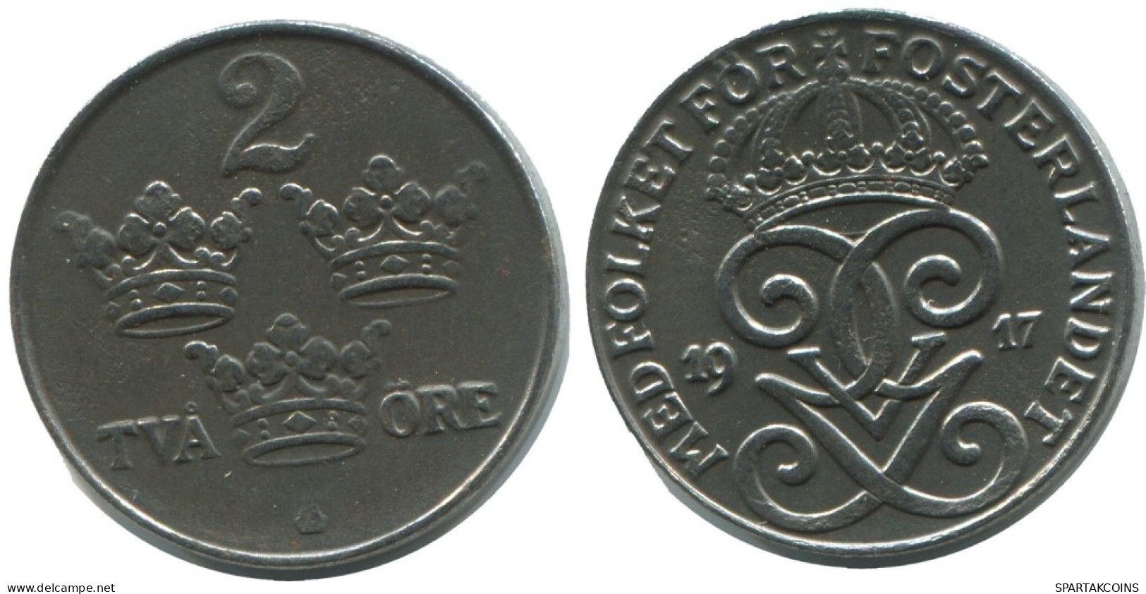 2 ORE 1917 SUECIA SWEDEN Moneda #AC746.2.E.A - Suède