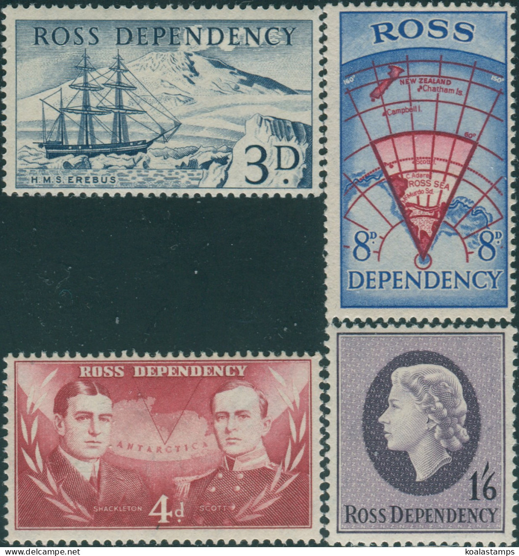 Ross Dependency 1957 SG1-4 Pre-decimal Definitives MLH - Autres & Non Classés