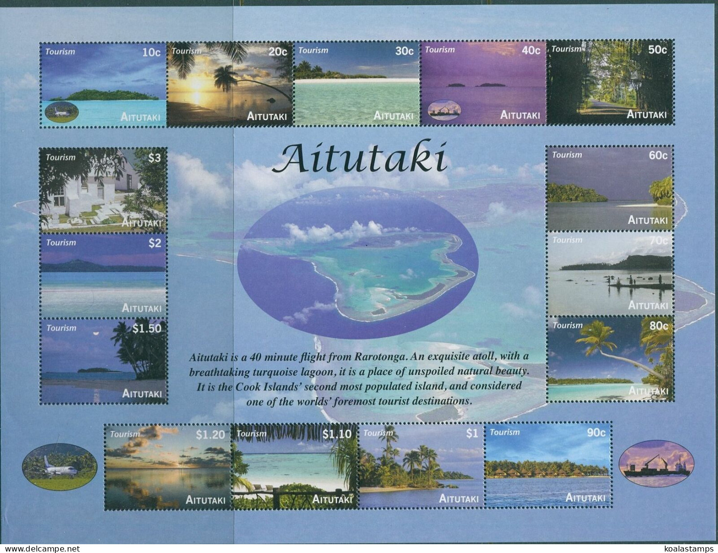Aitutaki 2010 SG746 Island Views MS MNH - Cook Islands