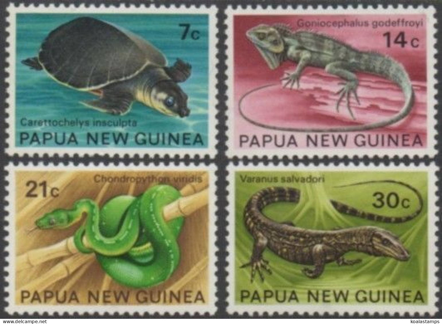 Papua New Guinea 1972 SG216-219 Reptiles Set MLH - Papouasie-Nouvelle-Guinée