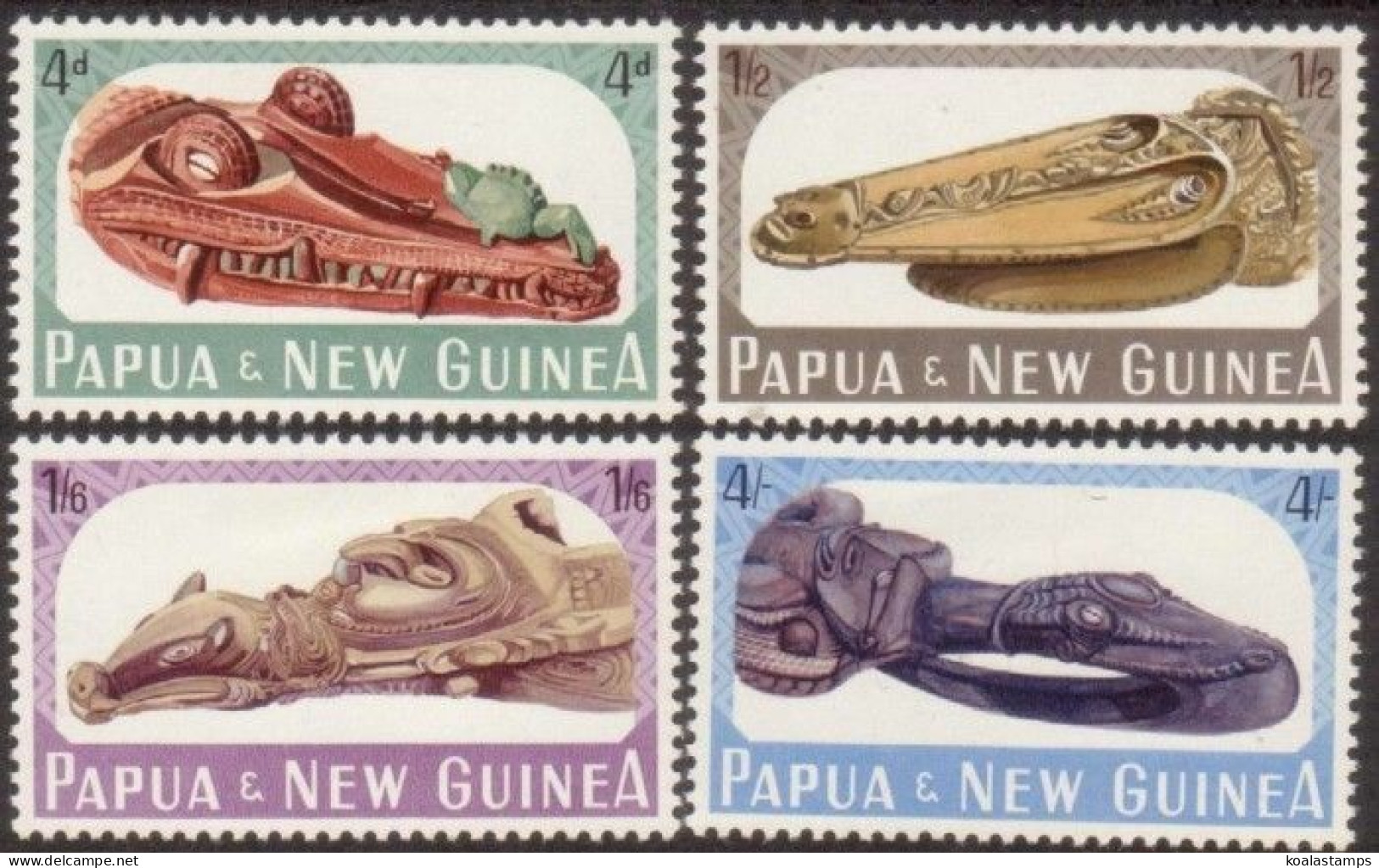 Papua New Guinea 1964 SG72-75 Sepik River Canoe Prows Set MNH - Papua New Guinea