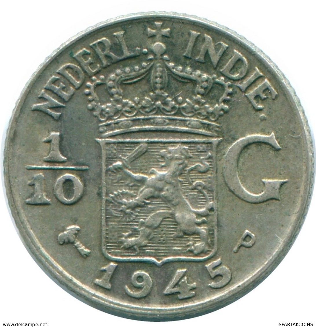 1/10 GULDEN 1945 P INDIAS ORIENTALES DE LOS PAÍSES BAJOS PLATA #NL14189.3.E.A - Indes Neerlandesas