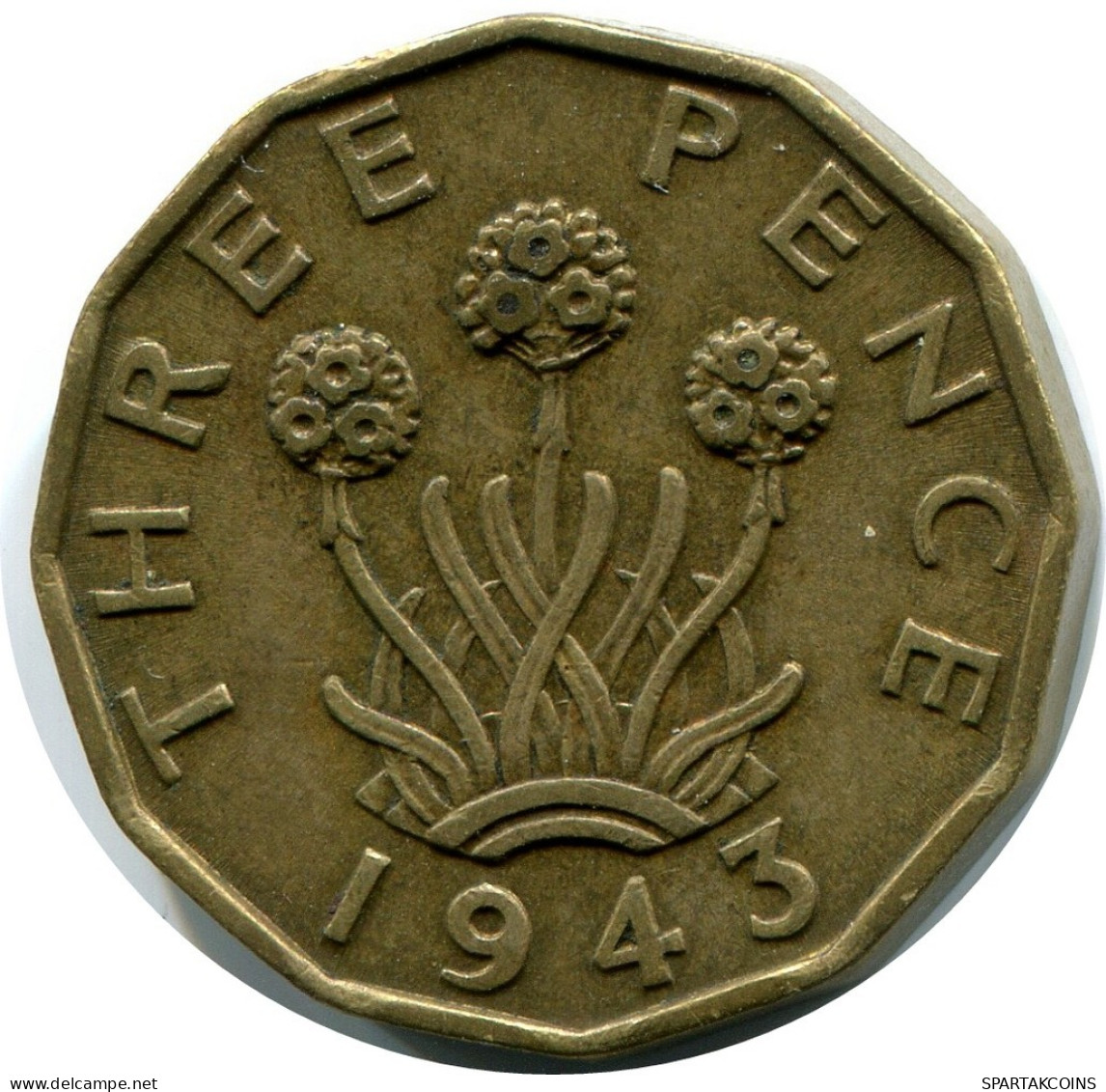 THREEPENCE 1945 UK GROßBRITANNIEN GREAT BRITAIN Münze #BB043.D.A - F. 3 Pence
