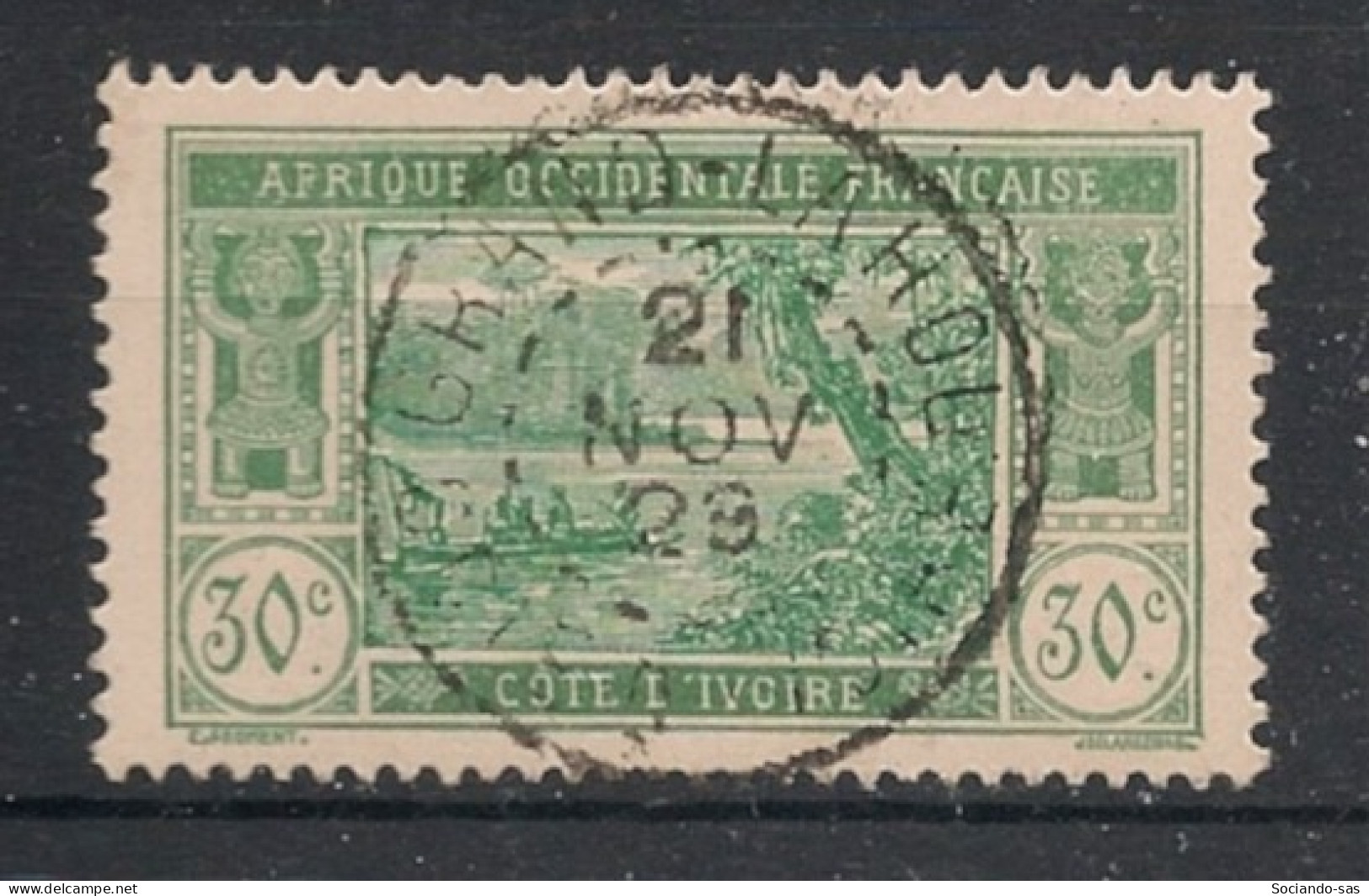 COTE D'IVOIRE - 1922-28 - N°YT. 68 - Lagune Ebrié 30c Vert-gris - Oblitéré / Used - Oblitérés