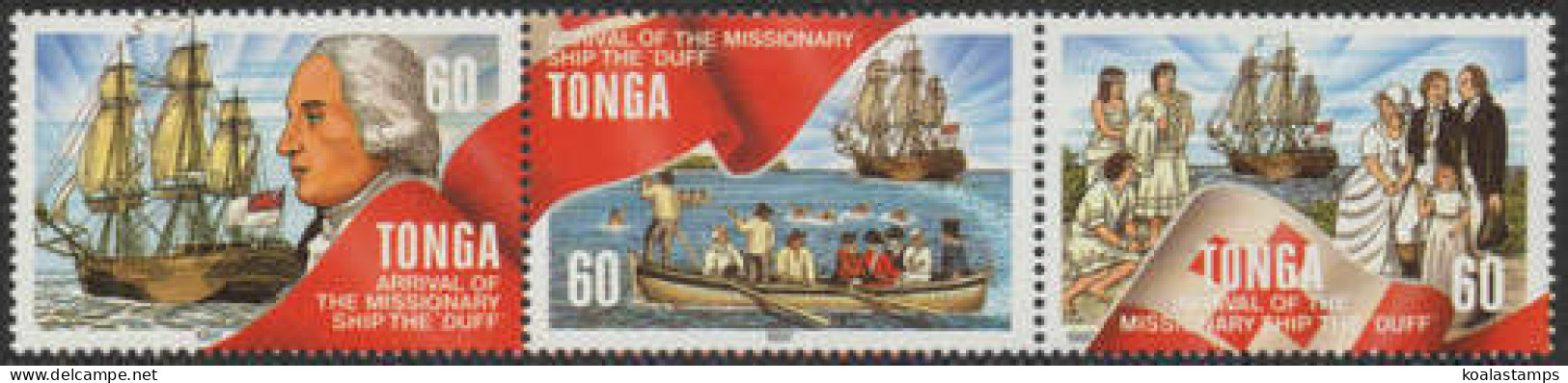 Tonga 1997 SG1386a 60s Christianity Strip Of 3 MNH - Tonga (1970-...)