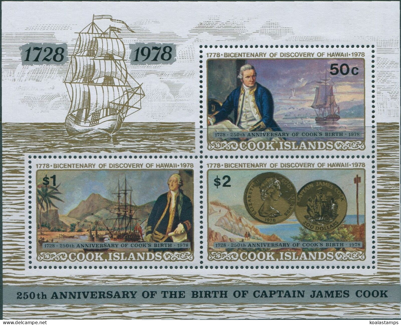 Cook Islands 1978 SG616 Captain Cook Birth MS MNH - Cookinseln