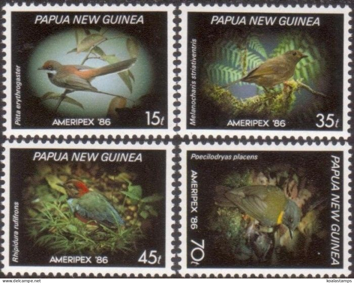 Papua New Guinea 1986 SG525 Small Birds Ameripex '86 Set MNH - Papua New Guinea