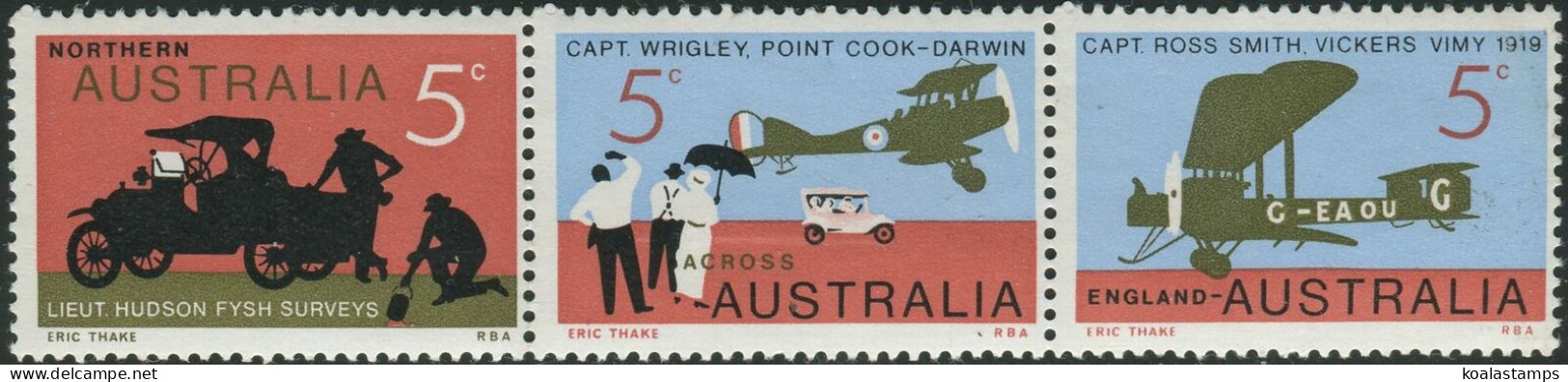 Australia 1969 SG450a England-Australia Flight Strip MNH - Otros & Sin Clasificación