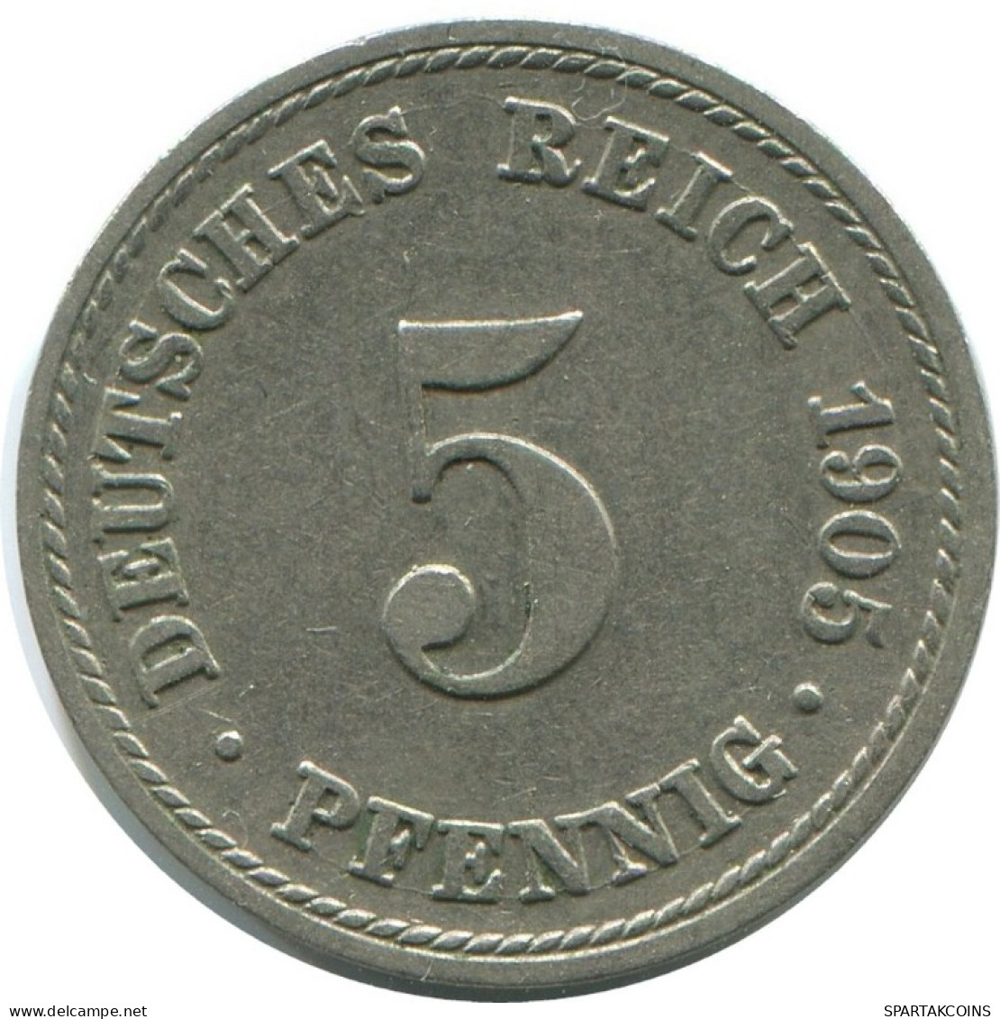 5 PFENNIG 1905 F ALEMANIA Moneda GERMANY #AE669.E.A - 5 Pfennig