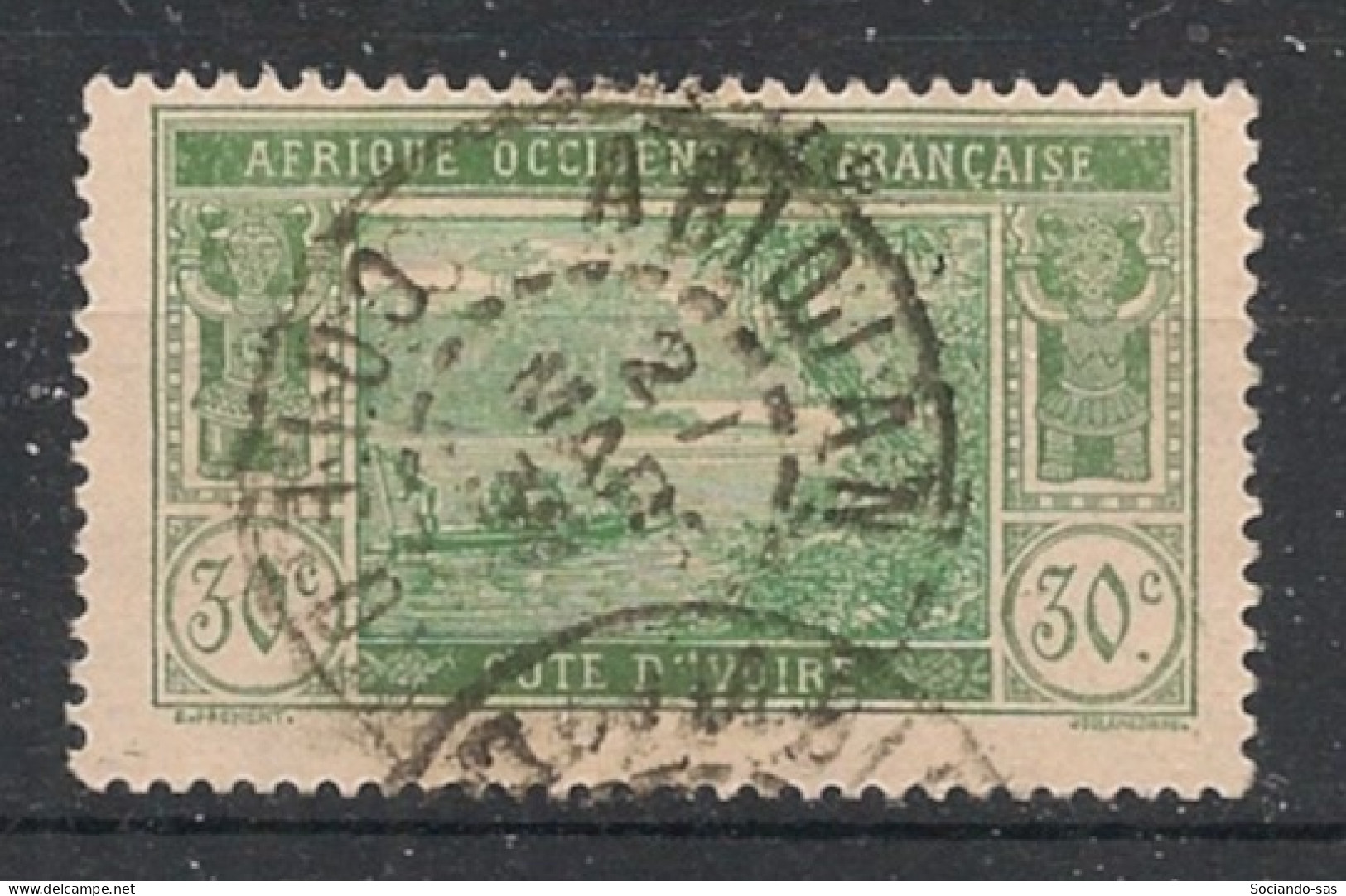 COTE D'IVOIRE - 1922-28 - N°YT. 68 - Lagune Ebrié 30c Vert-gris - Oblitéré / Used - Gebruikt