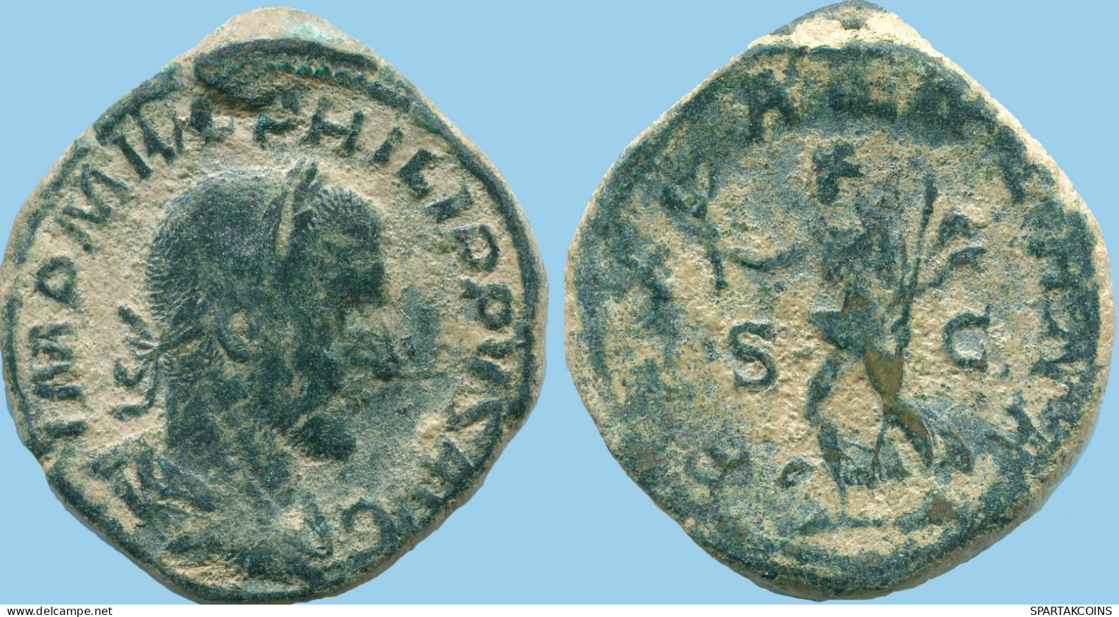 PHILIP I AE SESTERTIUS ROME Mint PAX RUNNING LEF 20.7g/29.03mm #ANC13552.79.U.A - The Military Crisis (235 AD Tot 284 AD)