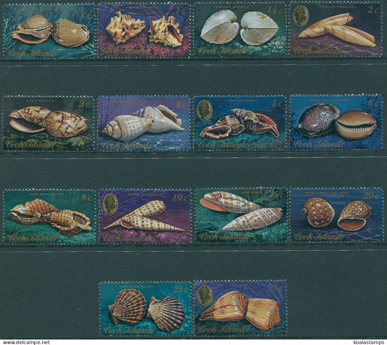 Cook Islands 1974 SG466-479 Shells (14) MNH - Cookeilanden