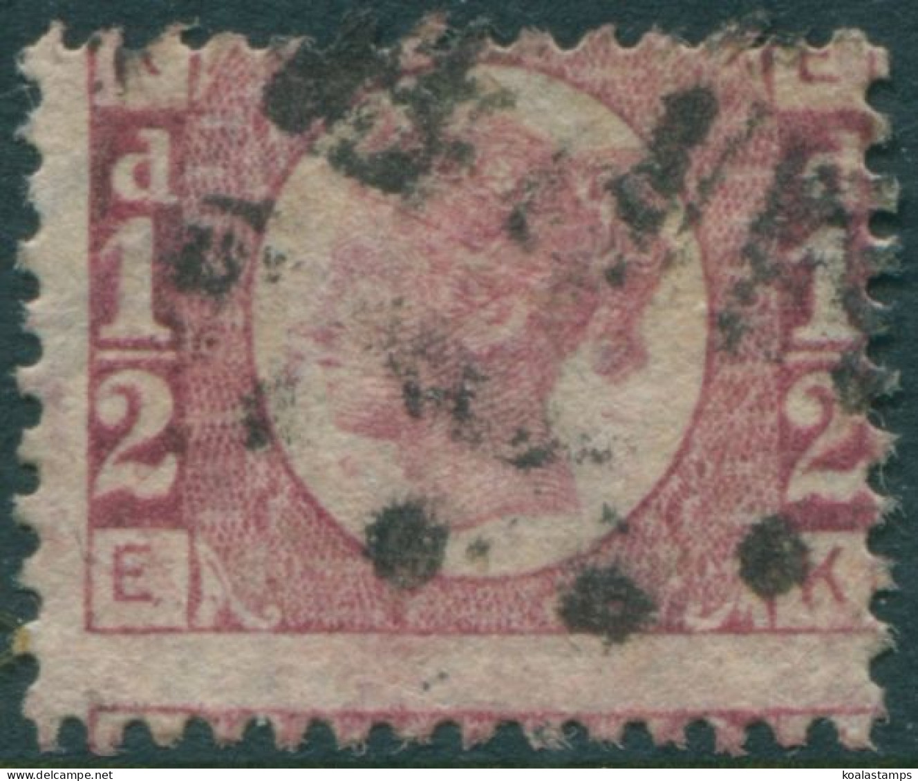 Great Britain 1870 SG48 ½d Rose-red QV KEEK FU - Other & Unclassified