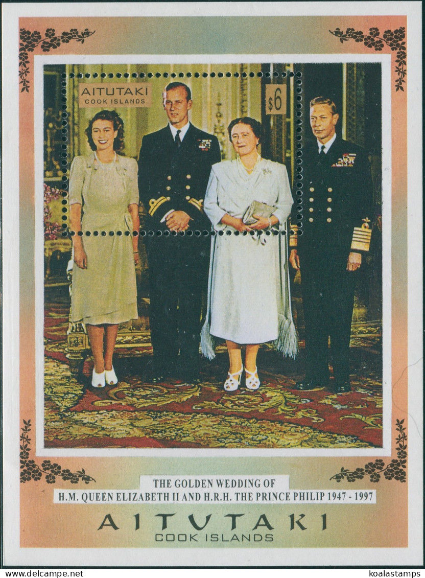 Aitutaki 1997 SG698 Royal Golden Wedding MS MNH - Cookeilanden