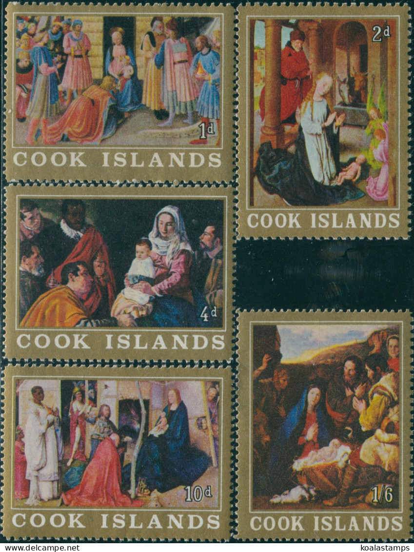 Cook Islands 1966 SG194a-198a Christmas P13x14 Set MNH - Cook