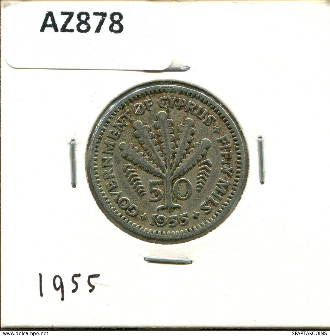 50 MILS 1955 CYPRUS Coin #AZ878.U.A - Zypern