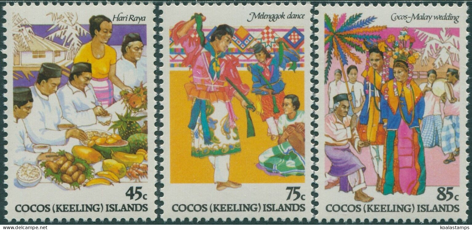 Cocos Islands 1984 SG108-110 Malay Culture Set MLH - Cocos (Keeling) Islands