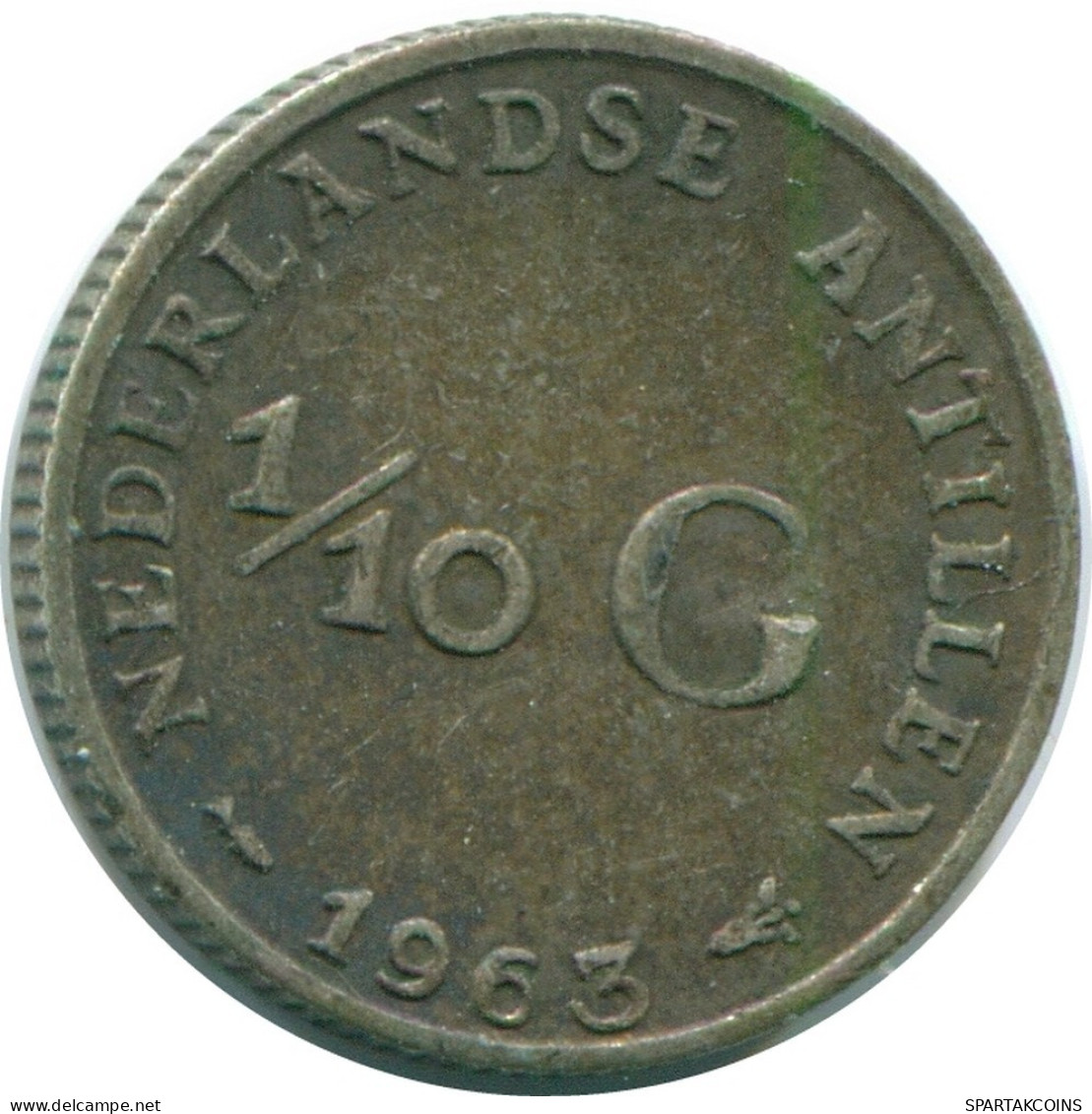1/10 GULDEN 1963 NIEDERLÄNDISCHE ANTILLEN SILBER Koloniale Münze #NL12504.3.D.A - Antilles Néerlandaises