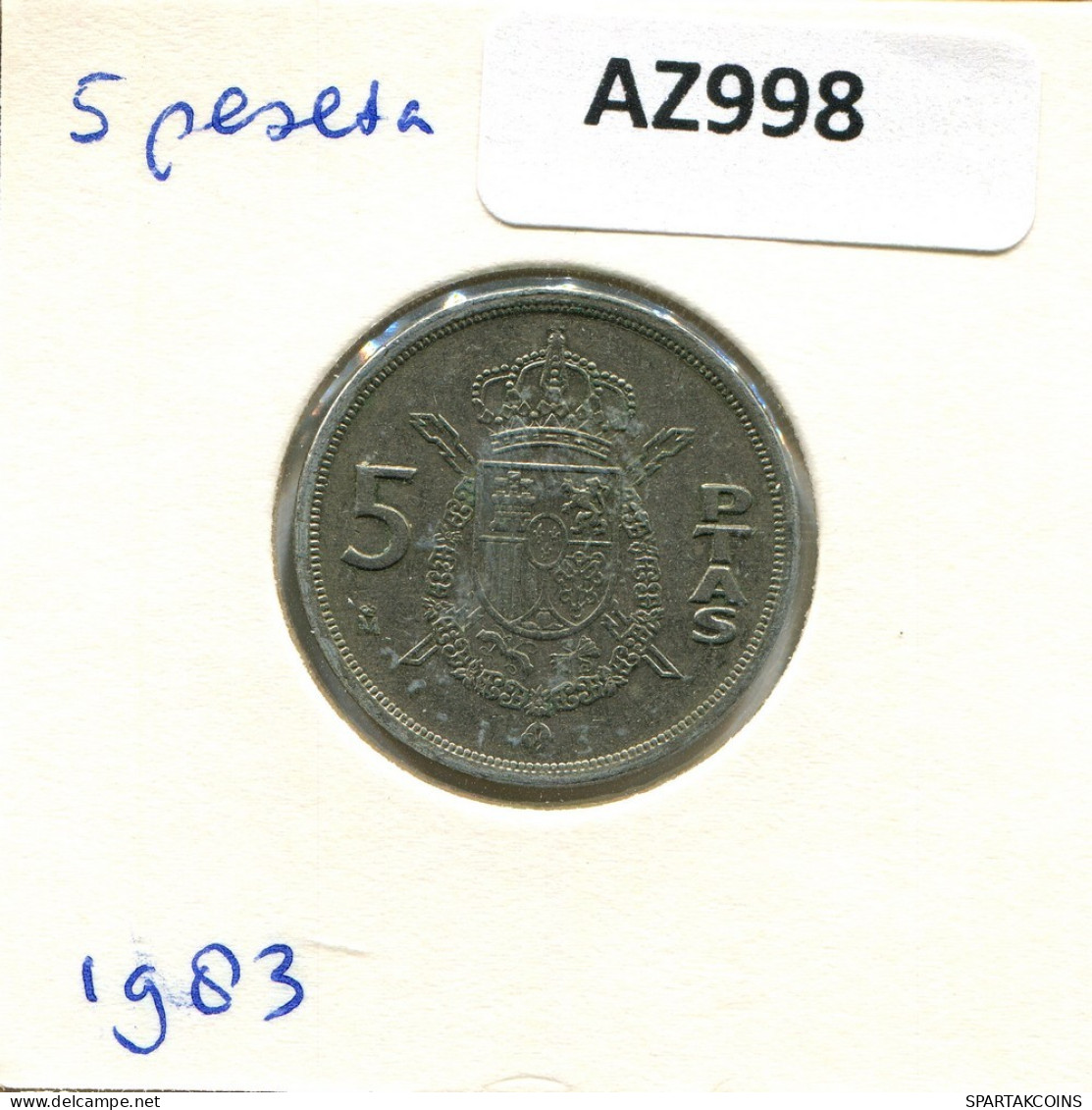 5 PESETAS 1983 SPAIN Coin #AZ998.U.A - 5 Pesetas