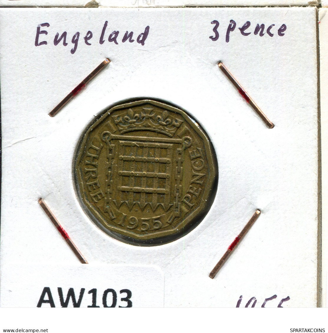 THREEPENCE 1955 UK GRANDE-BRETAGNE GREAT BRITAIN Pièce #AW103.F.A - F. 3 Pence