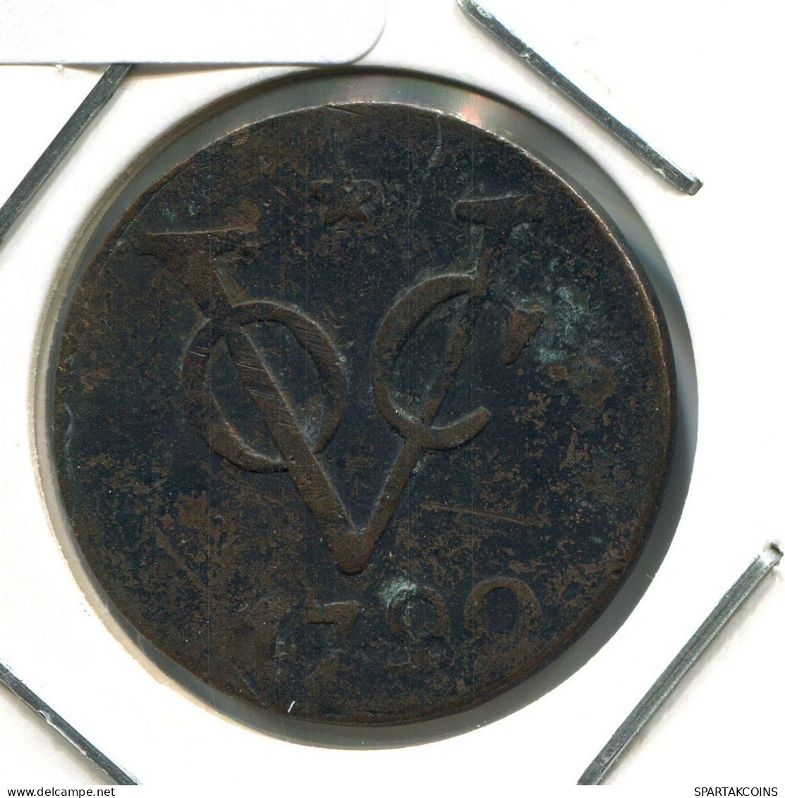 1790 UTRECHT VOC DUIT NIEDERLANDE OSTINDIEN NY COLONIAL PENNY #VOC2073.10.D.A - Indes Néerlandaises