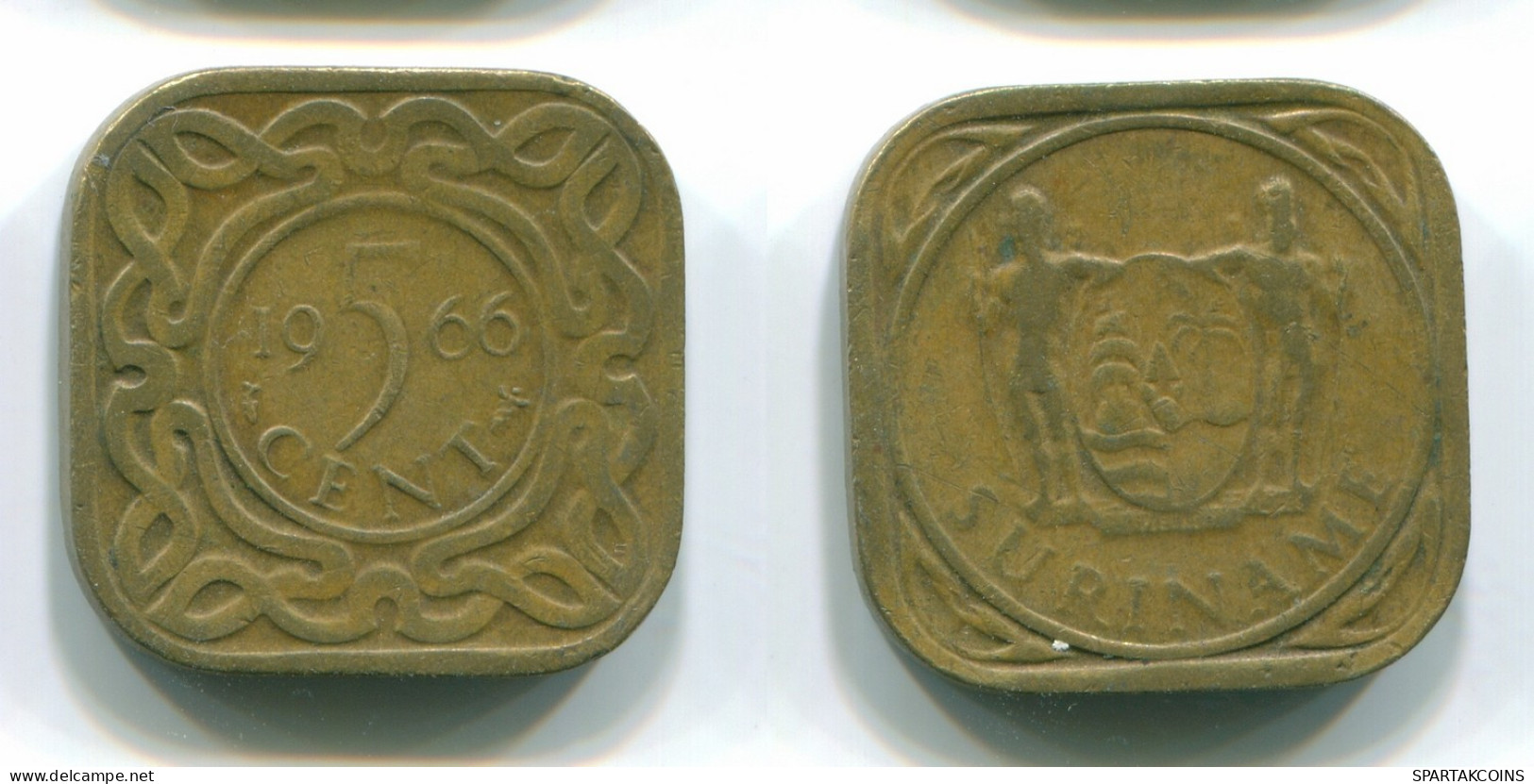 5 CENTS 1966 SURINAME Netherlands Nickel-Brass Colonial Coin #S12802.U.A - Surinam 1975 - ...