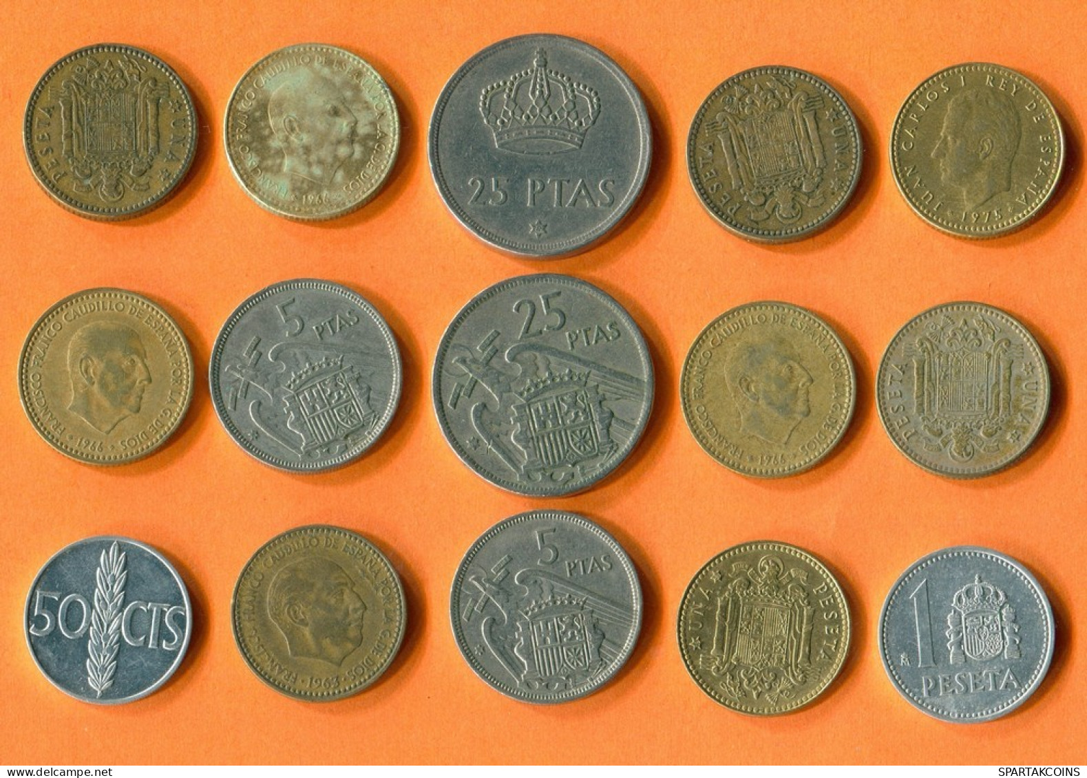 SPAIN Coin SPANISH Coin Collection Mixed Lot #L10250.1.U.A - Autres & Non Classés