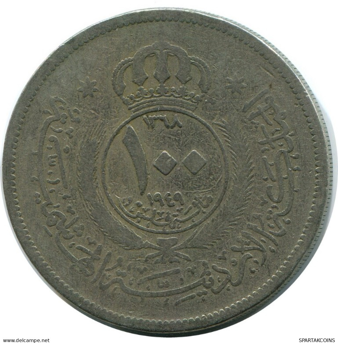 100 FILS 1949 JORDANIA JORDAN Moneda Abdullah I #AH754.E.A - Jordanië