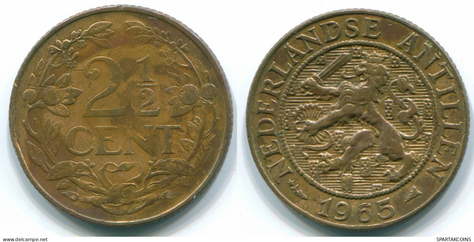 2 1/2 CENT 1965 CURACAO NEERLANDÉS NETHERLANDS Bronze Colonial Moneda #S10236.E.A - Curaçao