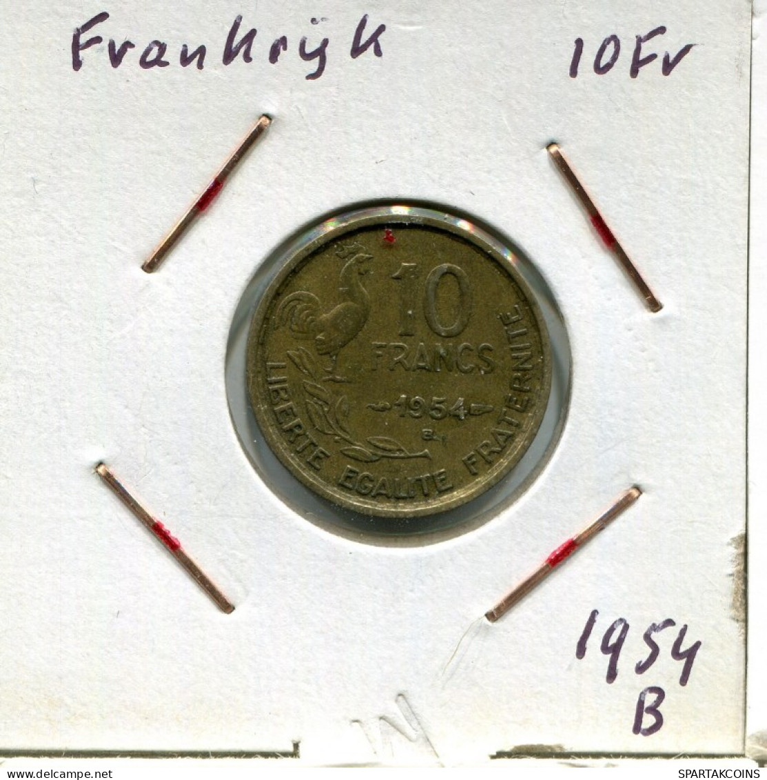 10 FRANCS 1954 B FRANKREICH FRANCE Französisch Münze #AM658.D.A - 10 Francs