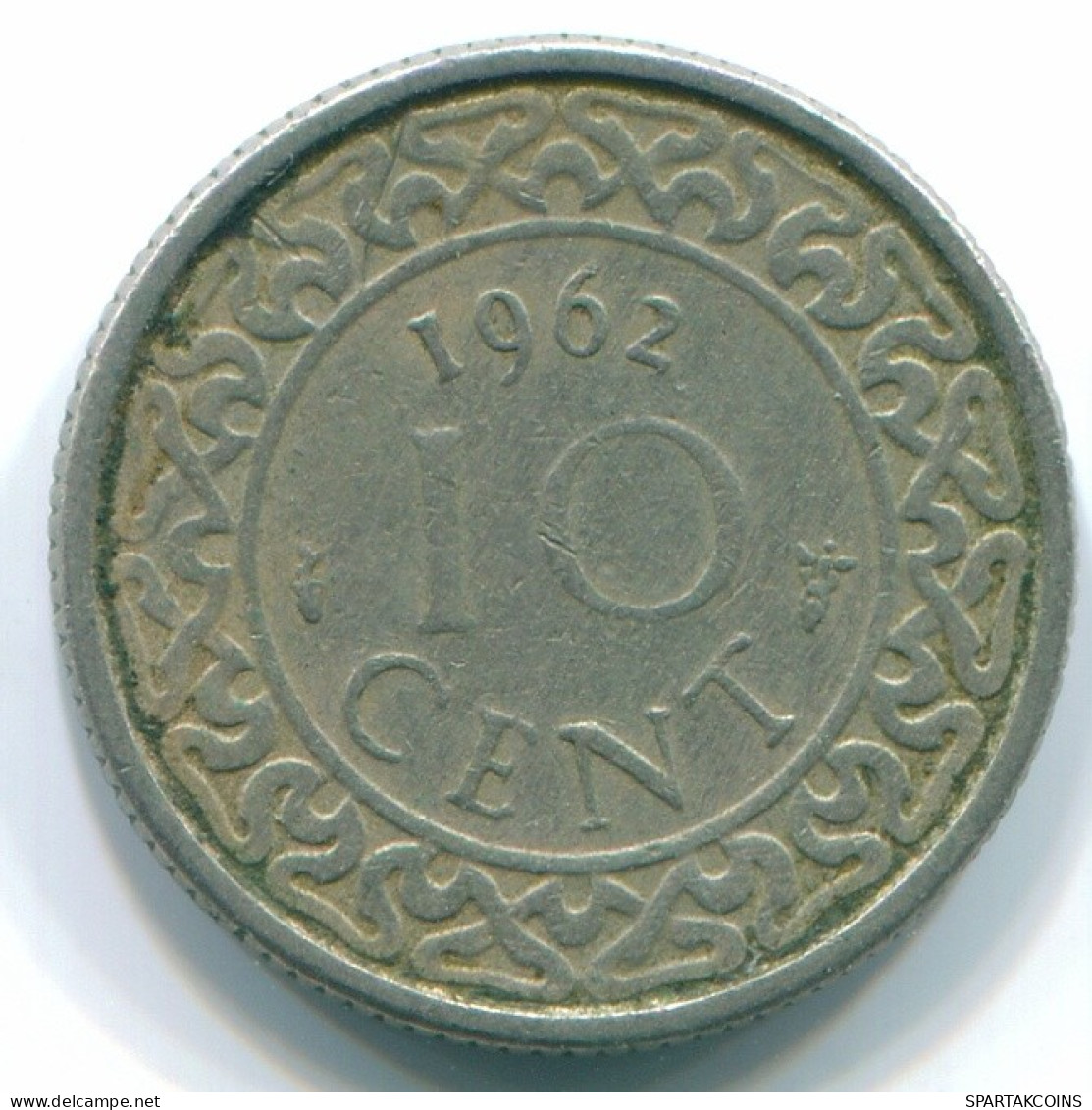 10 CENTS 1962 SURINAME NEERLANDÉS NETHERLANDS Nickel Colonial Moneda #S13215.E.A - Suriname 1975 - ...